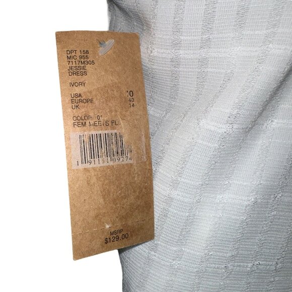 NWT Cremieux Cream Tank Pleated Dress Womens 10 Summer Wedding Party Work - Picture 9 of 10